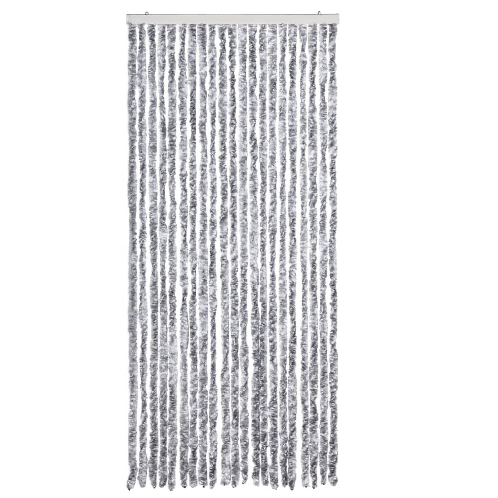 Vidaxl Fly Cundain 90x220 cm Chenille White and Grey