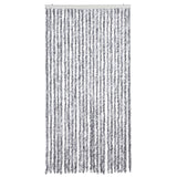 Cortina de mosca Vidaxl 100x220 cm Chenille White and Grey