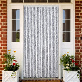 Vidaxl Fly Curtain 100x220 cm Chenille White and Grey