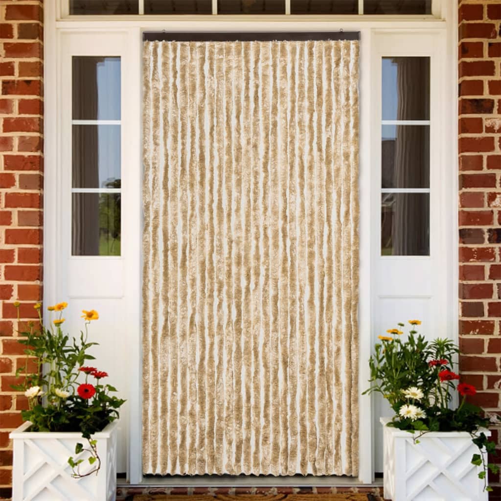 Cortina de mosca Vidaxl 100x220 cm chenille beige