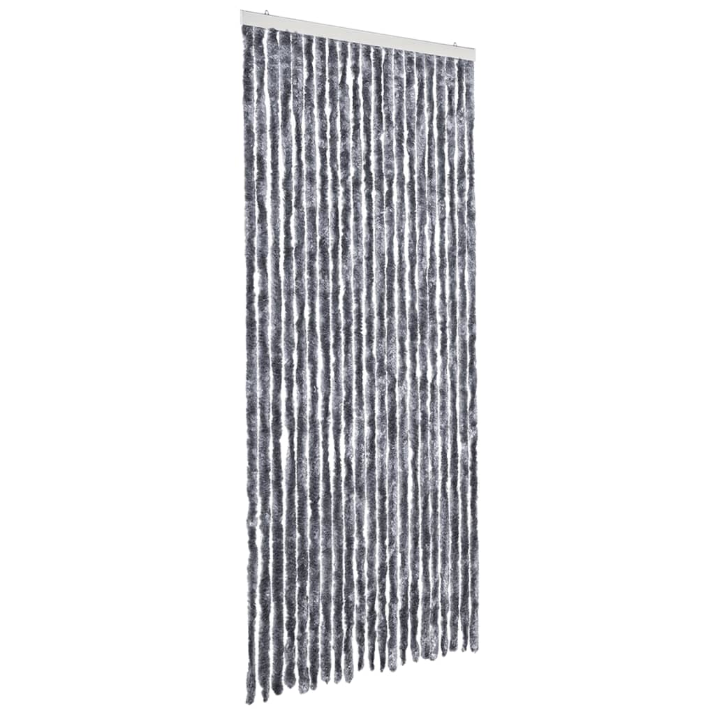 Vidaxl Fly Curtain 90x220 cm Chenille Srebrny kolor