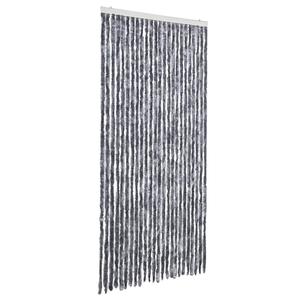 Vidaxl Fly Curtain 100x220 cm Chenille Silver Colored