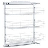 Vidaxl Wire Basket Kitchen Extentable 3-lags 47x25x56 cm sølvfarget