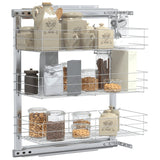 Vidaxl Wire Basket Kitchen Extentable 3-lags 47x25x56 cm sølvfarget