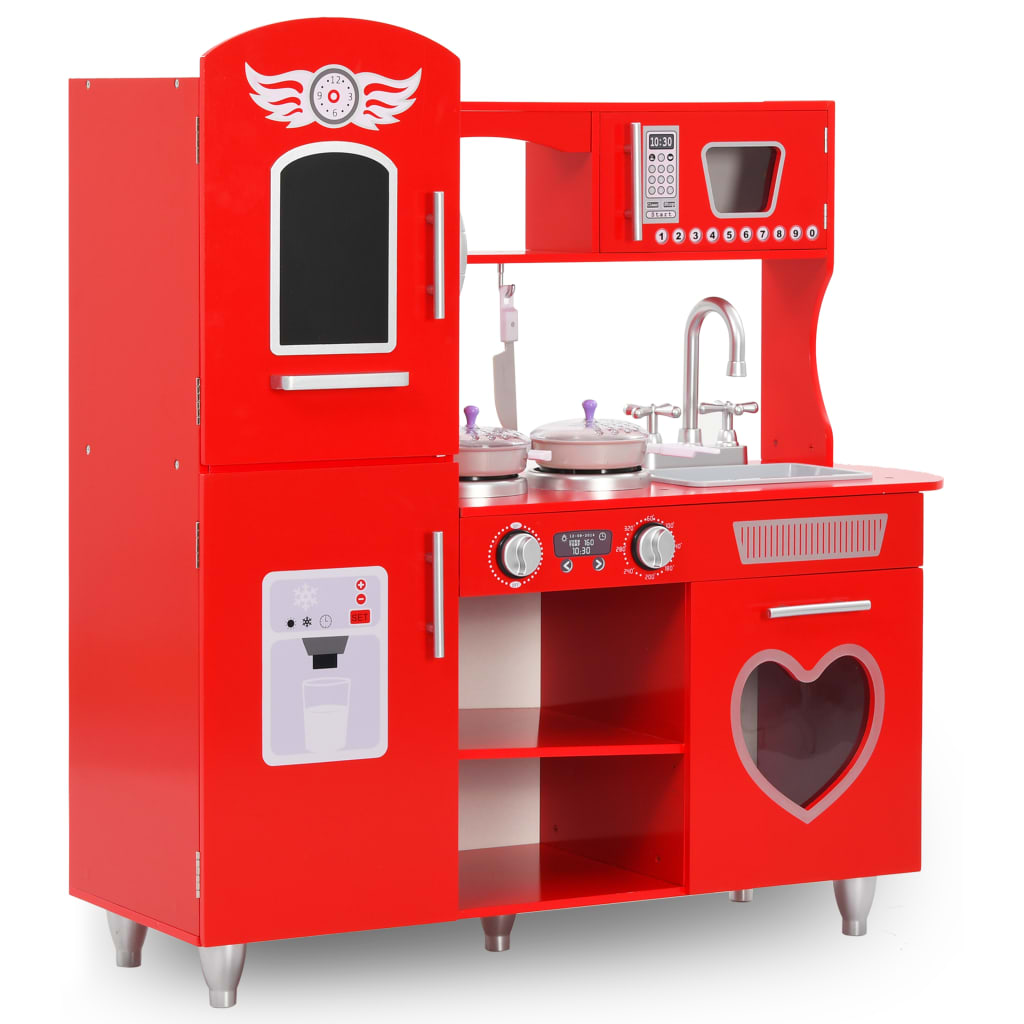 VidaXL Kinderspeelkeuken 84x31x89 cm MDF rood