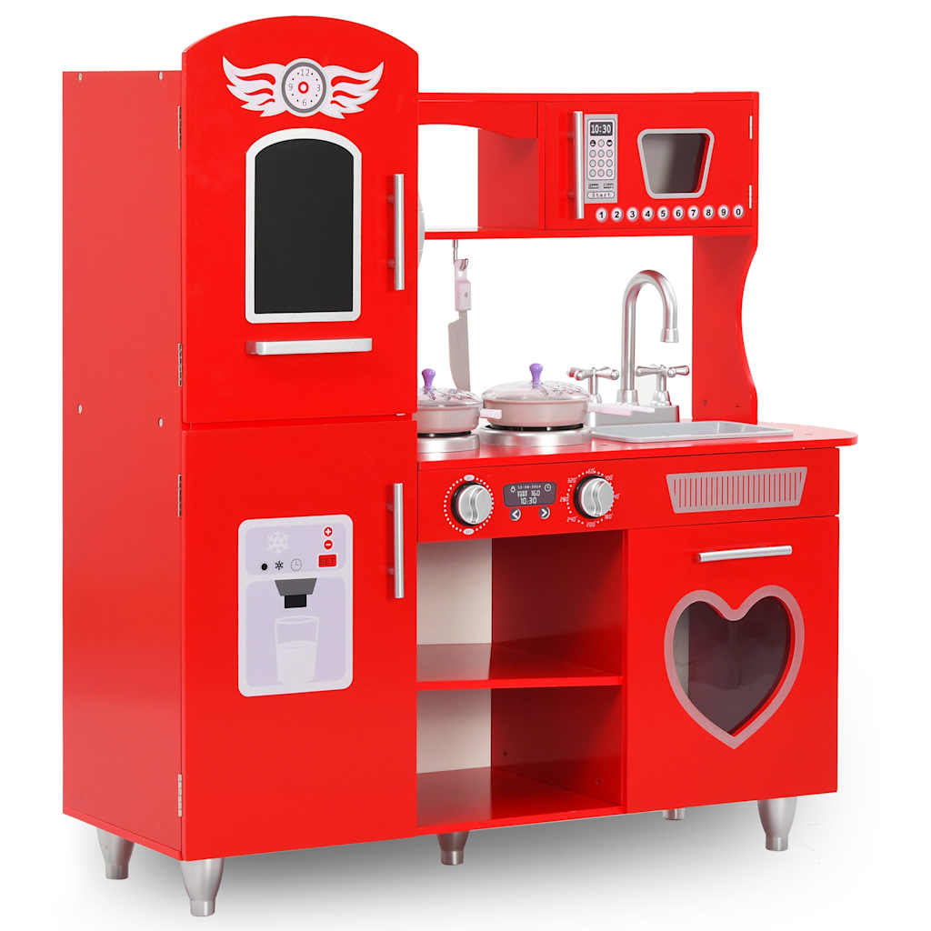 Vidaxl Children's Play Kitchen 84x31x89 cm mdf rouge