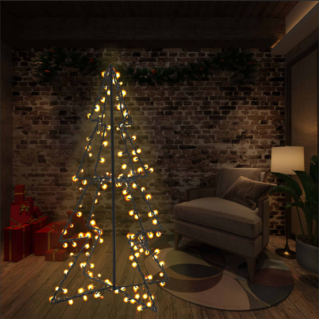 Vidaxl Kegelkerstboom 160 LEDs inside and outside 78x120 cm