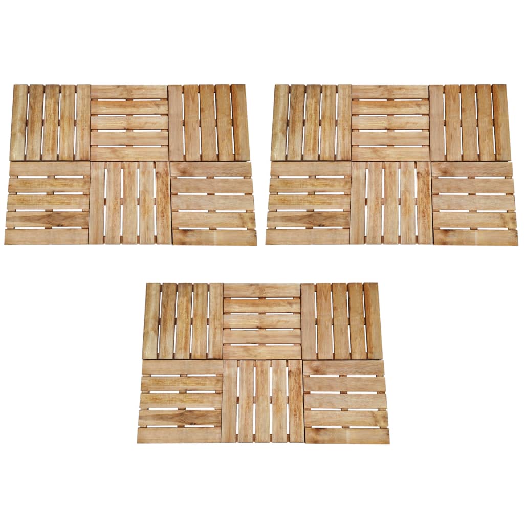 Vidaxl 18 stz Terrass Fliesen 50x50 cm Holzbrong