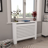 Construction de radiatorom vidaxl 112x19x81,5 cm mdf blanc