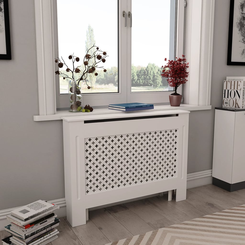 VIDAXL -Radiatorkonstruktion 112x19x81.5 cm MDF Weiß