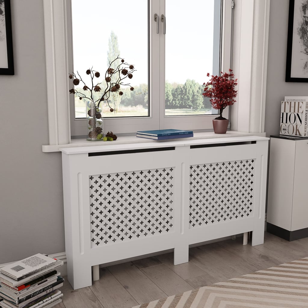 Vidaxl Radiatorom Construction 152x19x81.5 cm MDF White