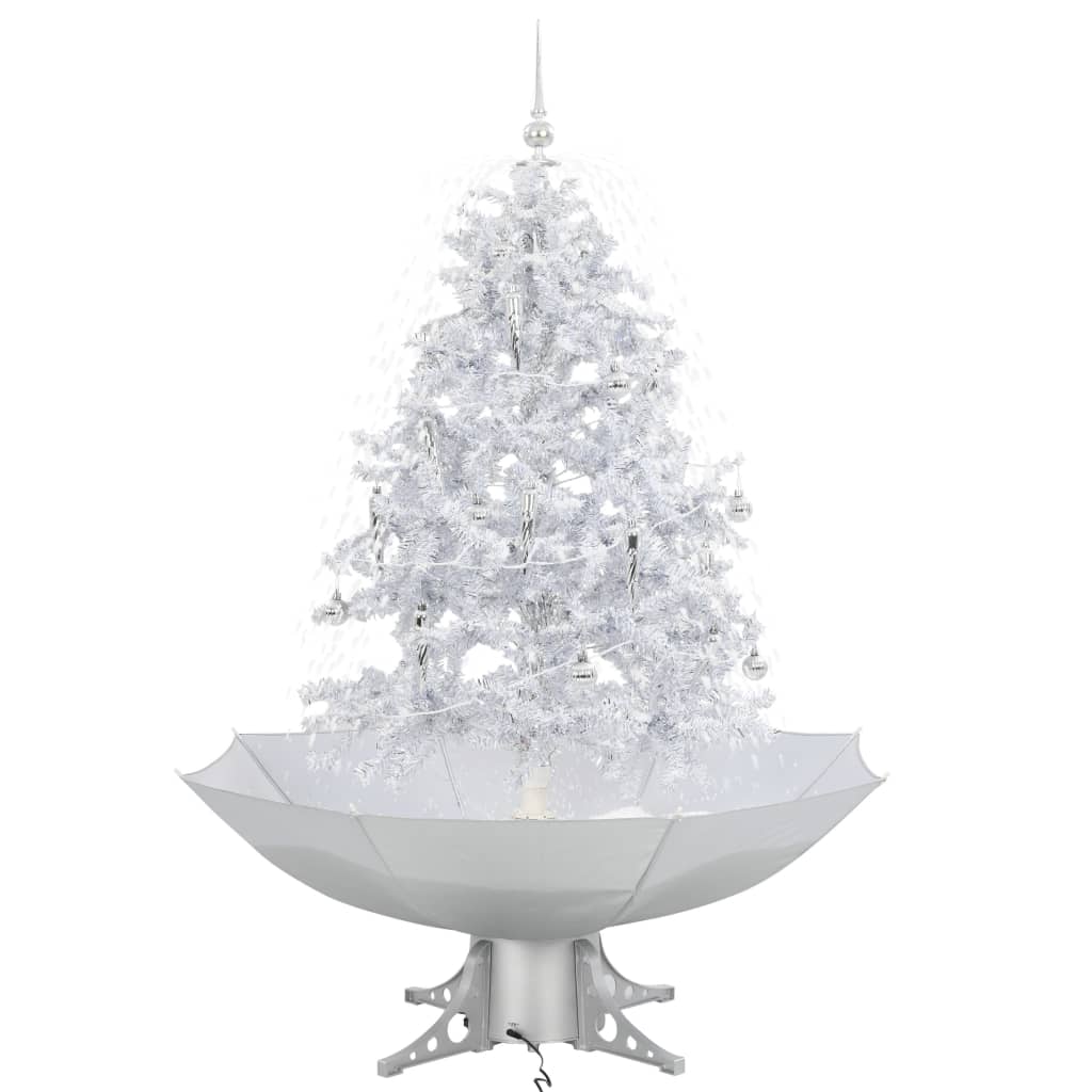 L'albero di Natale Vidaxl nevica con ombrello da 140 cm bianco