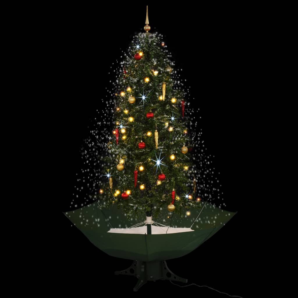 L'albero di Natale Vidaxl nevica con ombrelloni 190 cm verde