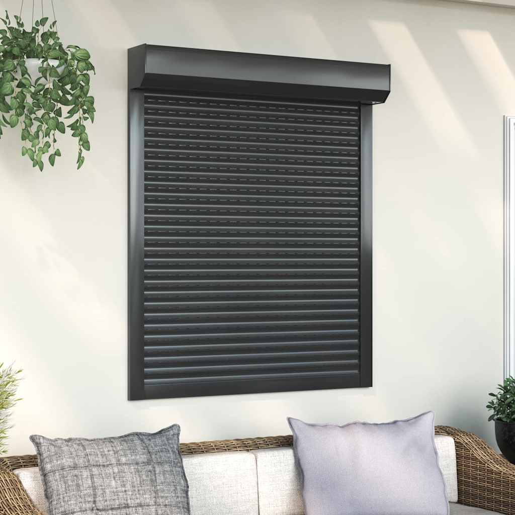 Vidaxl Roller Shutter 100x130 cm Aluminium -Anthrazit -ausgelöst