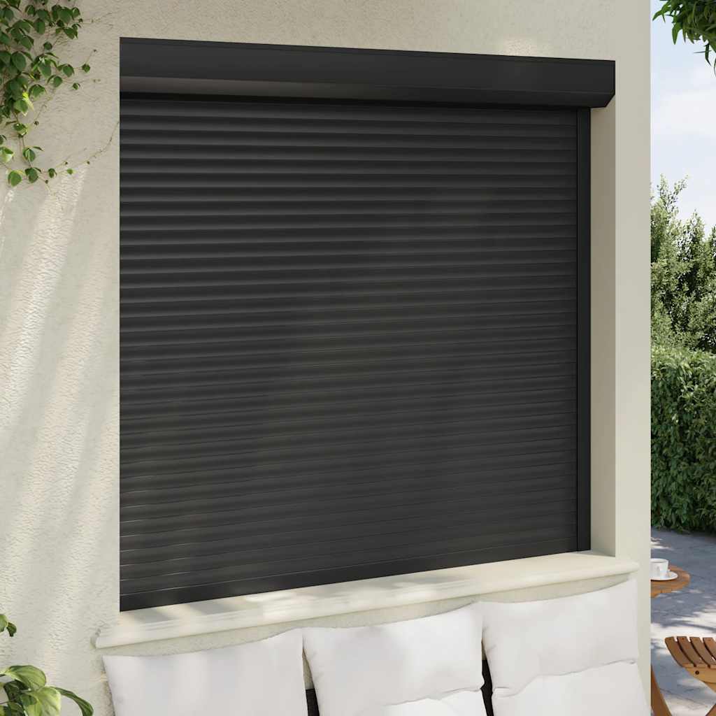 Vidaxl Roller Shutter 160x150 cm Aluminium -Anthrazit -ausgelöst