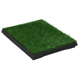 Inodoro Vidaxl Pet con contenedor y hierba artificial 63x50x7 cm verde