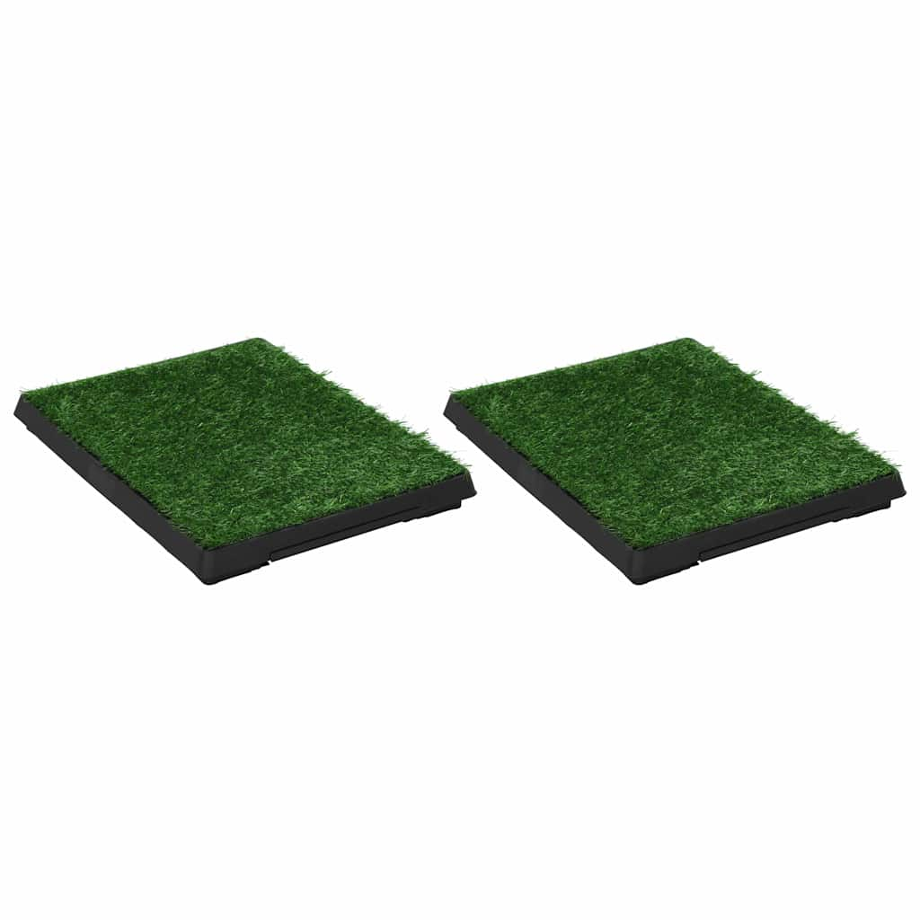 VIDAXL PET WCED 2 STS con contenitore ed erba artificiale 63x50x7 cm verde