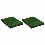 Vidaxl Toilettes pour animaux de compagnie 2 m avec récipient et herbe artificielle 63x50x7 cm vert