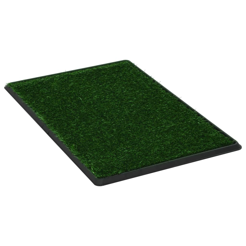 Inodoro Vidaxl Pet con contenedor y hierba artificial 76x51x3 cm verde