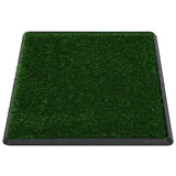 Inodoro Vidaxl Pet con contenedor y hierba artificial 76x51x3 cm verde