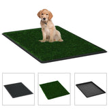 Inodoro Vidaxl Pet con contenedor y hierba artificial 76x51x3 cm verde