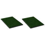 VIDAXL PET WCED 2 STS con contenitore e erba artificiale 76x51x3 cm verde