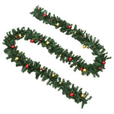 Vidaxl Božične Garlands 4 sts z božičnimi kroglicami 270 cm PVC zelena