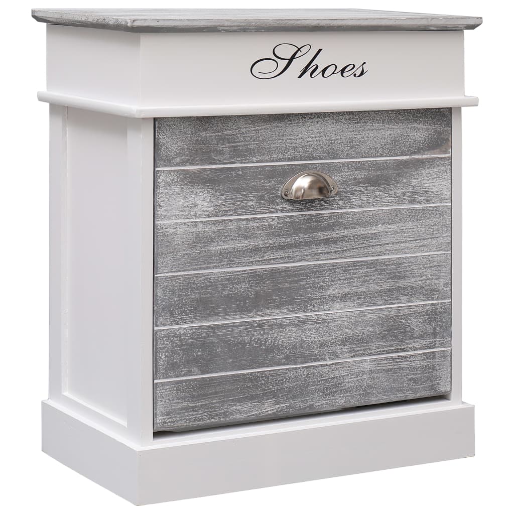 Vidaxl Cabinet da scarpe 50x28x58 cm Paulownahout Grey