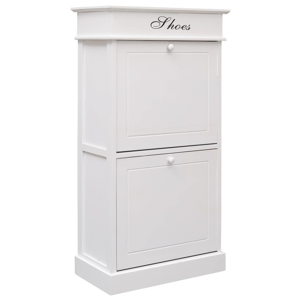 Vidaxl Shoe Cabinet 50x28x98 cm Paulowniahout White