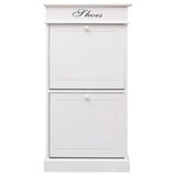 Vidaxl Shoe Cabinet 50x28x98 cm Paulowniahout White