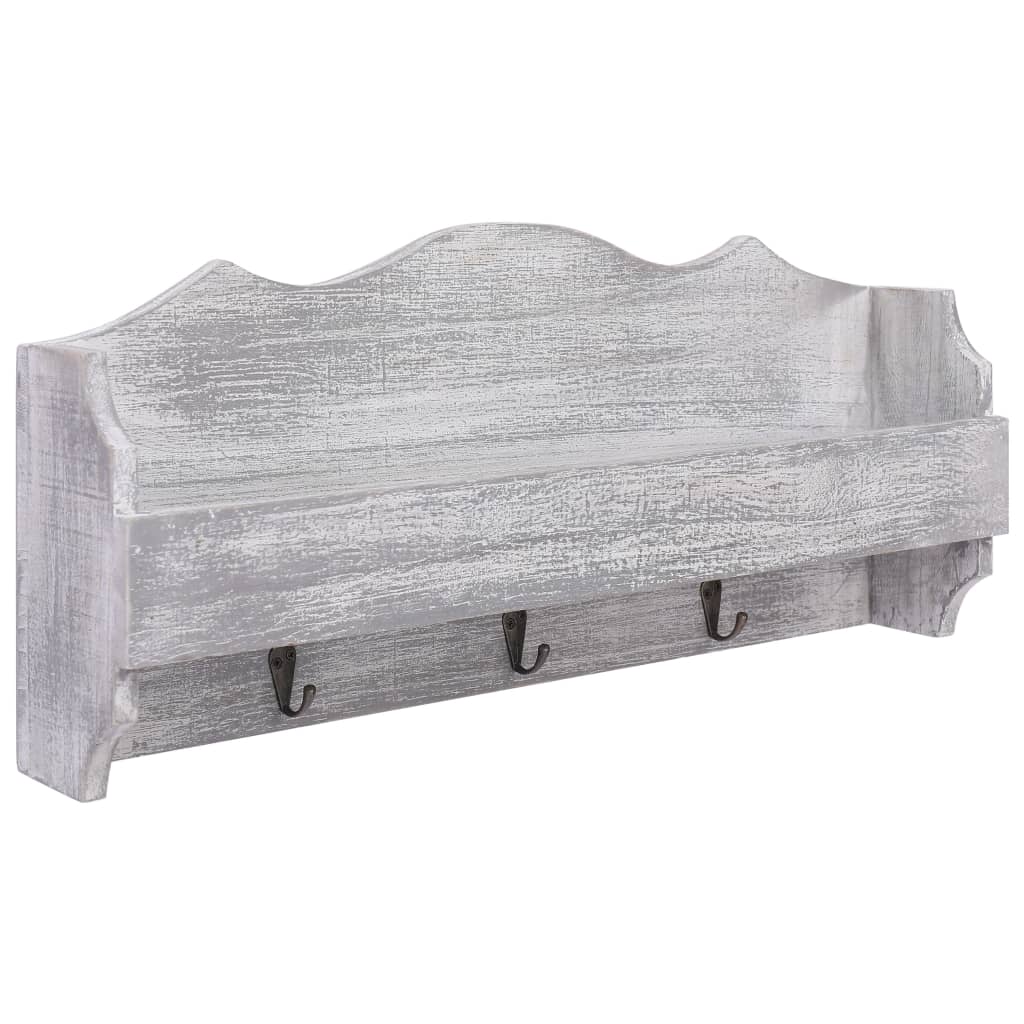 Rastrellino per parete Vidaxl 50x10x23 cm grigio in legno