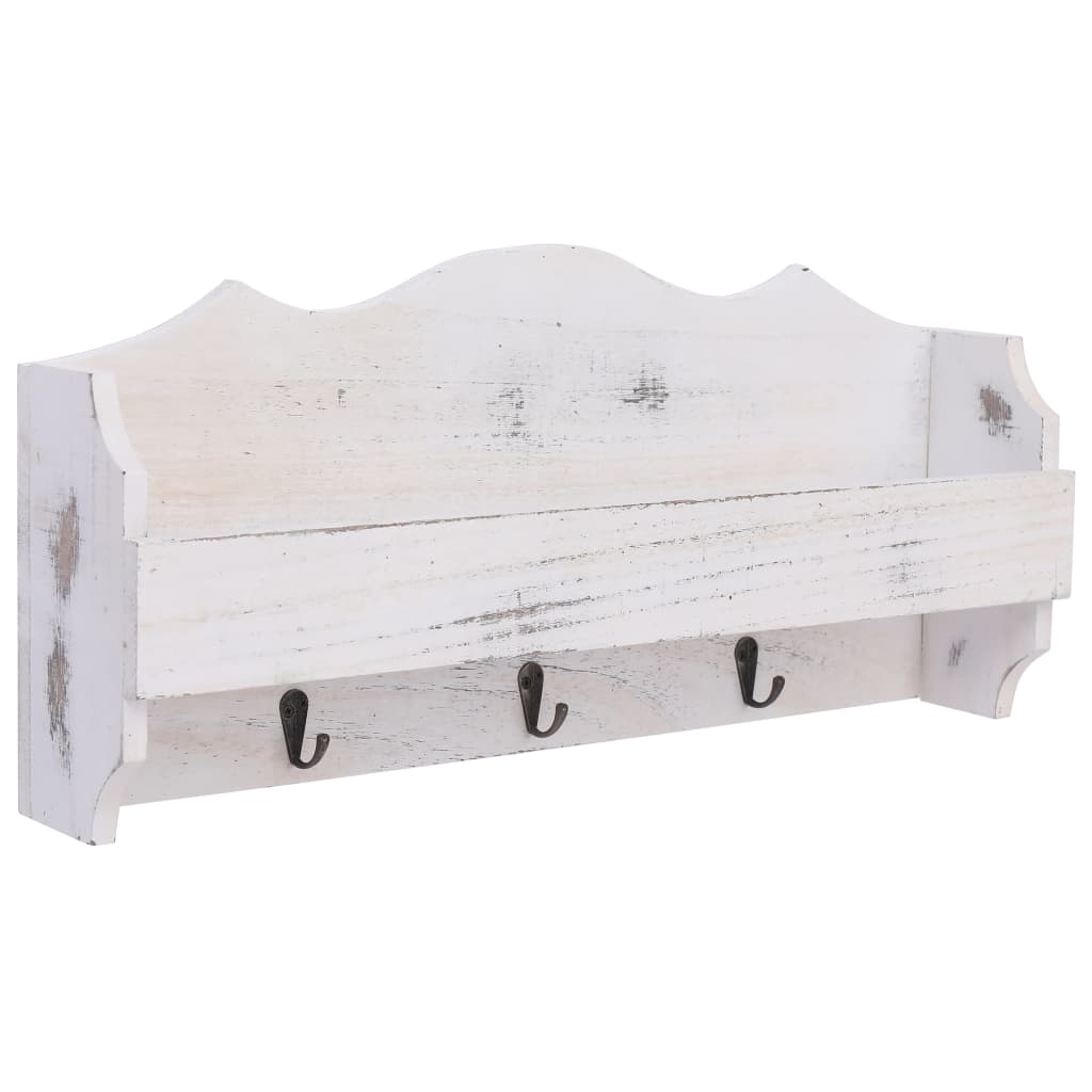 Vidaxl Wall Coat Rack 50x10x23 cm tre hvit