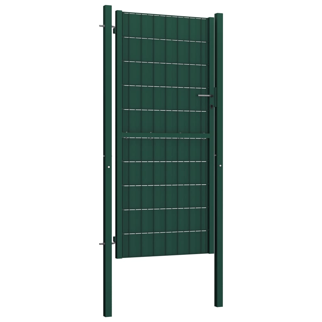 Vidaxl Poort 100x124 cm PVC og stålgrøn