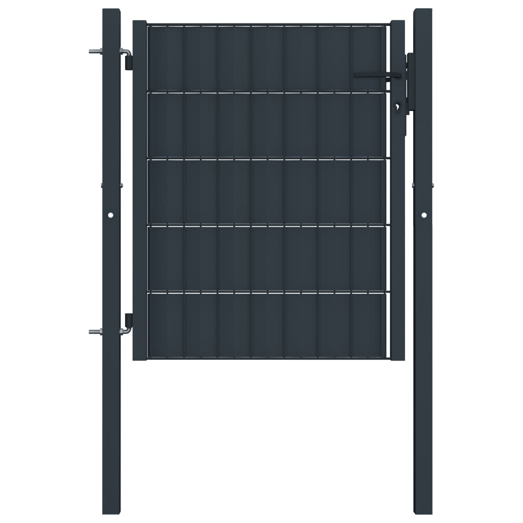 Vidaxl Port 100x81 CM PVC och stål Anthracite -färgad