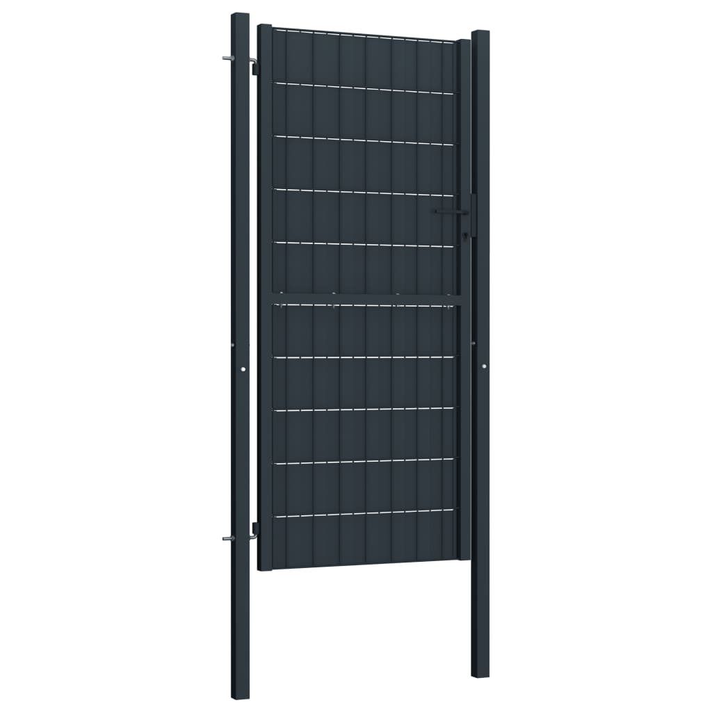 Vidaxl port 100x124 cm PVC and steel anthracite -colored