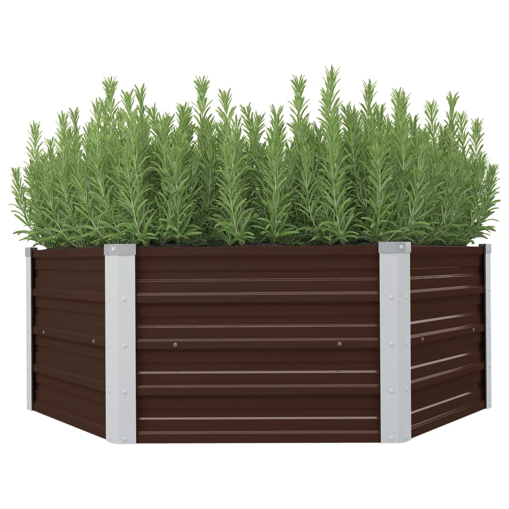 Vidaxl Planter huet 129x129x46 cm galvaniséiert Straube