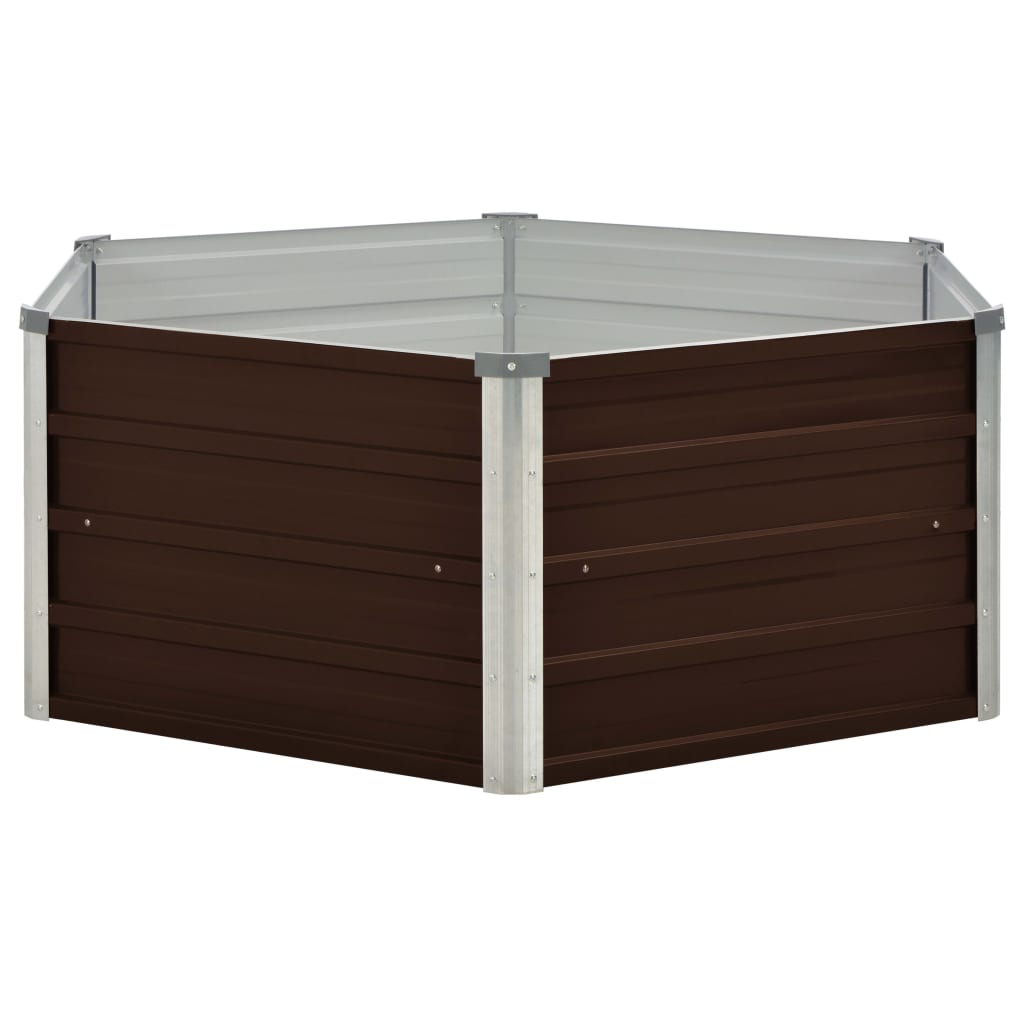 Vidaxl Planter raised 129x129x46 cm Galvanized steel brown