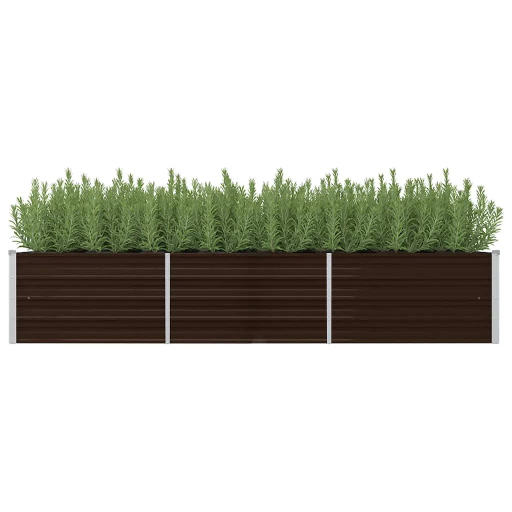 VidaXL Plantenbak verhoogd 240x80x45 cm gegalvaniseerd staal bruin