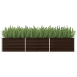 VidaXL Plantenbak verhoogd 240x80x45 cm gegalvaniseerd staal bruin