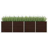 Vidaxl Planter infogad 320x80x77 cm galvaniserat stålbrunt