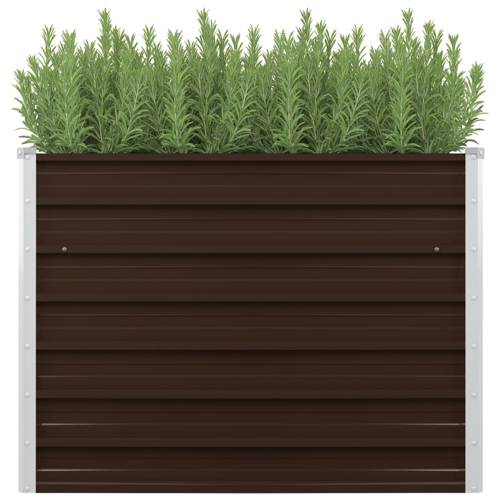 Vidaxl Planter höjde 100x40x77 cm galvaniserat stålbrunt