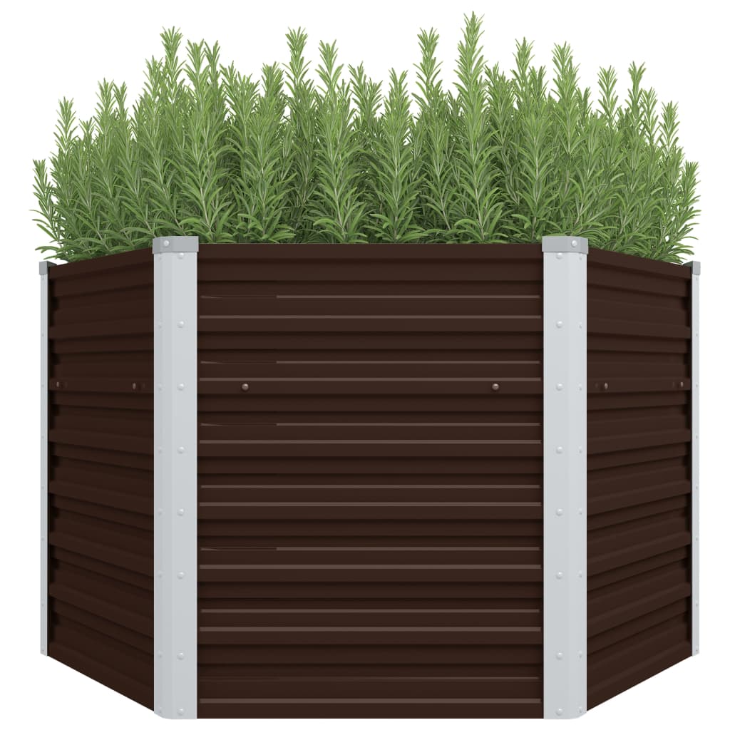 VidaXL Planter raised 129x129x77 cm galvanized steel brown