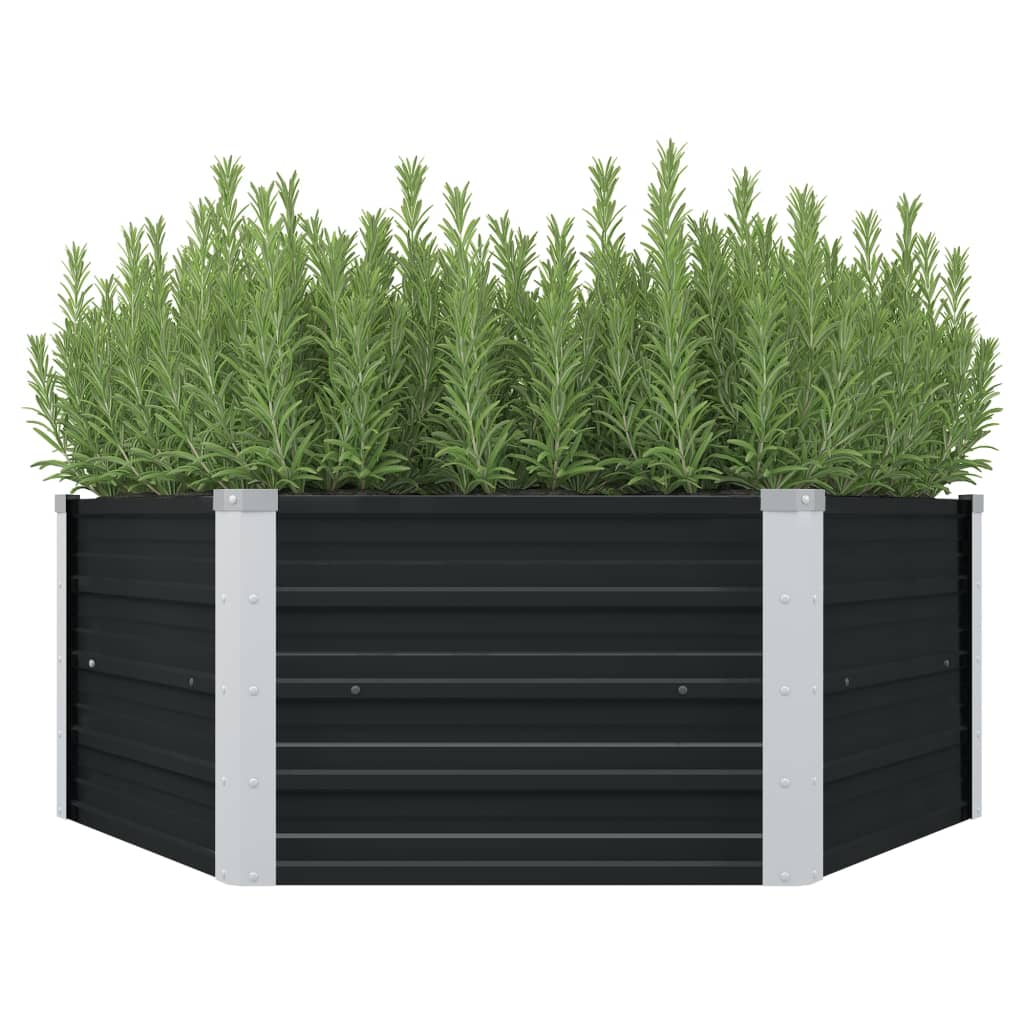 Vidaxl Planter hevet 129x129x45cm galvanisert stålantrasitt