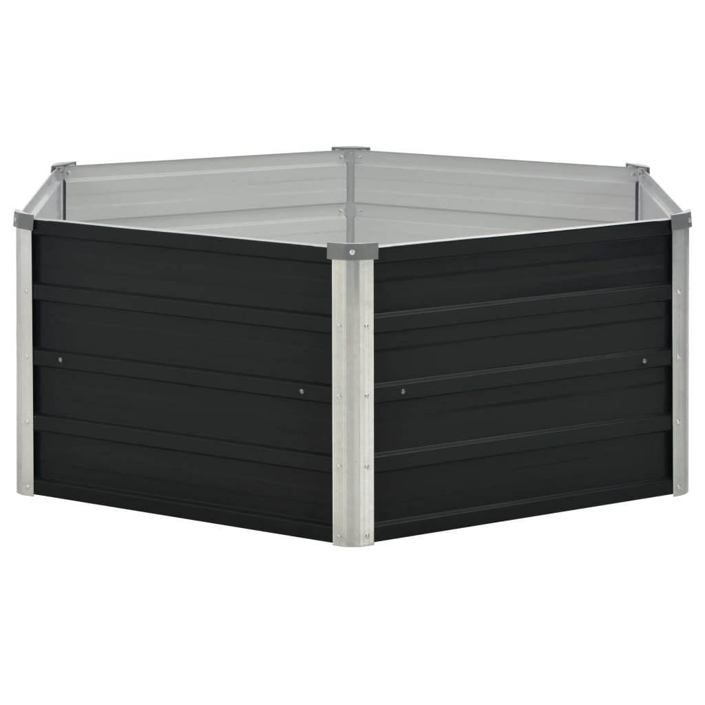 VidaXL Planter raised 129x129x45cm galvanized steel anthracite