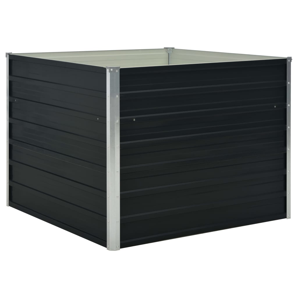 Vidaxl Planter Inged 100x100x77cm galvaniserad stålantracit