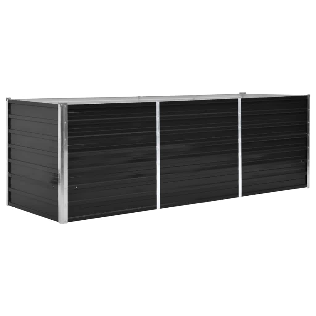 Vidaxl Planter höjde 240x80x77 cm galvaniserad stålantracit