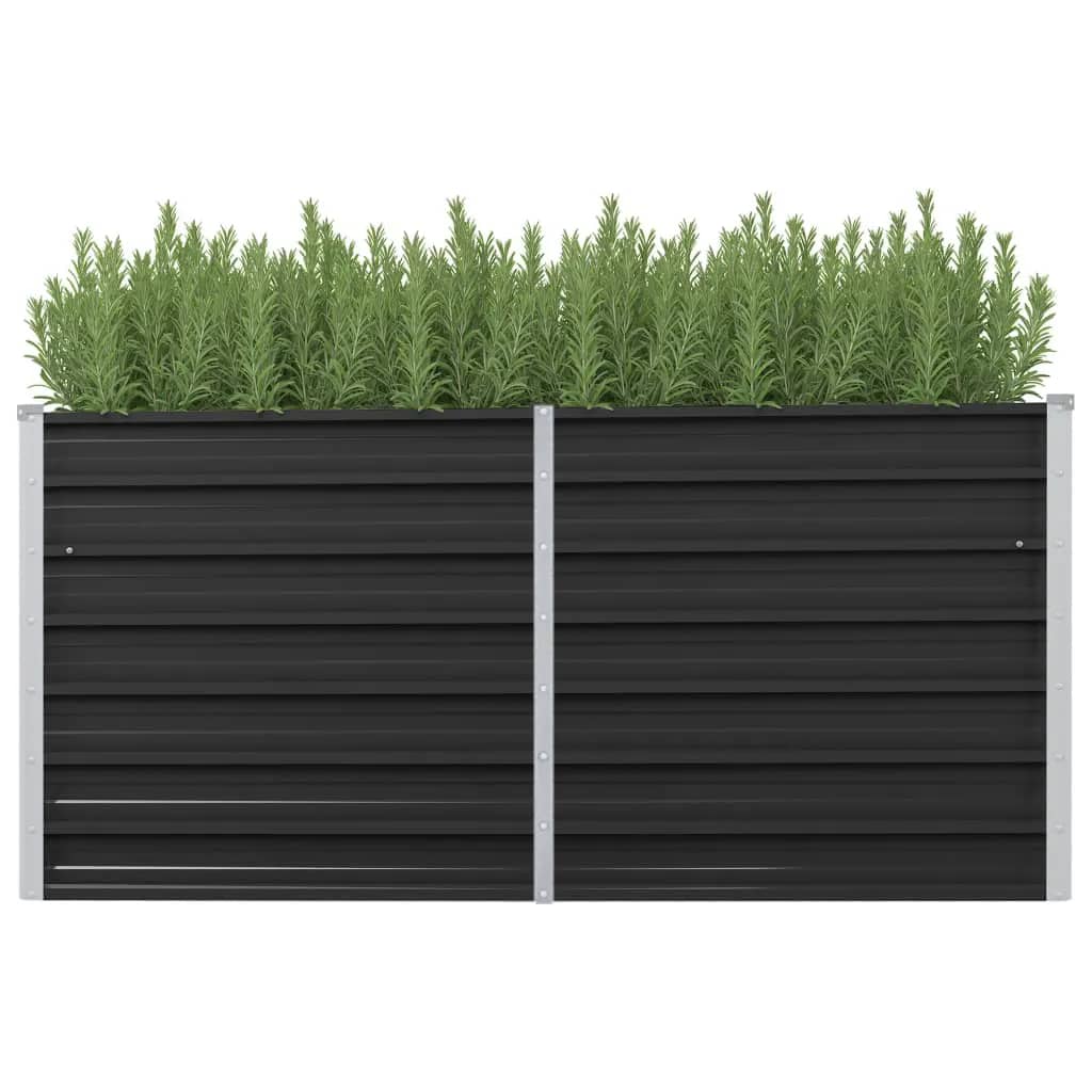 Vidaxl Planter je dvignil 160x40x77 cm pocinkani jekleni antracit