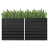 Vidaxl Planter je dvignil 160x40x77 cm pocinkani jekleni antracit