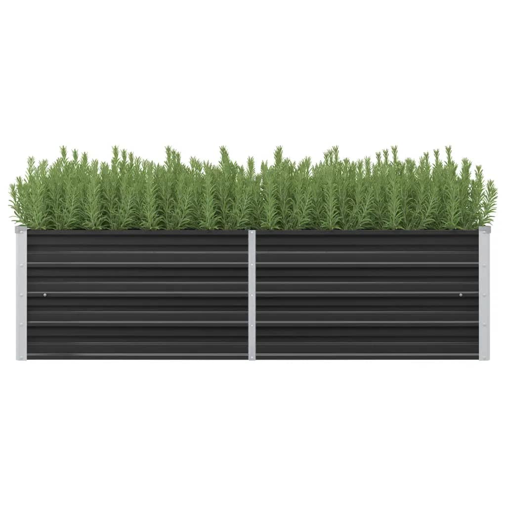 Vidaxl Planter höjde 160x40x45 cm galvaniserad stålantracit