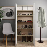 VidaXL shoe cabinet 80x35.5x180cm processed wood white sonoma oak colored